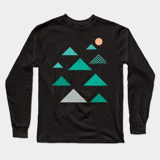 90s Retro Sunset Mountains Long Sleeve T-Shirt